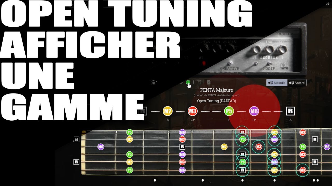 Open tuning –  Afficher une gamme