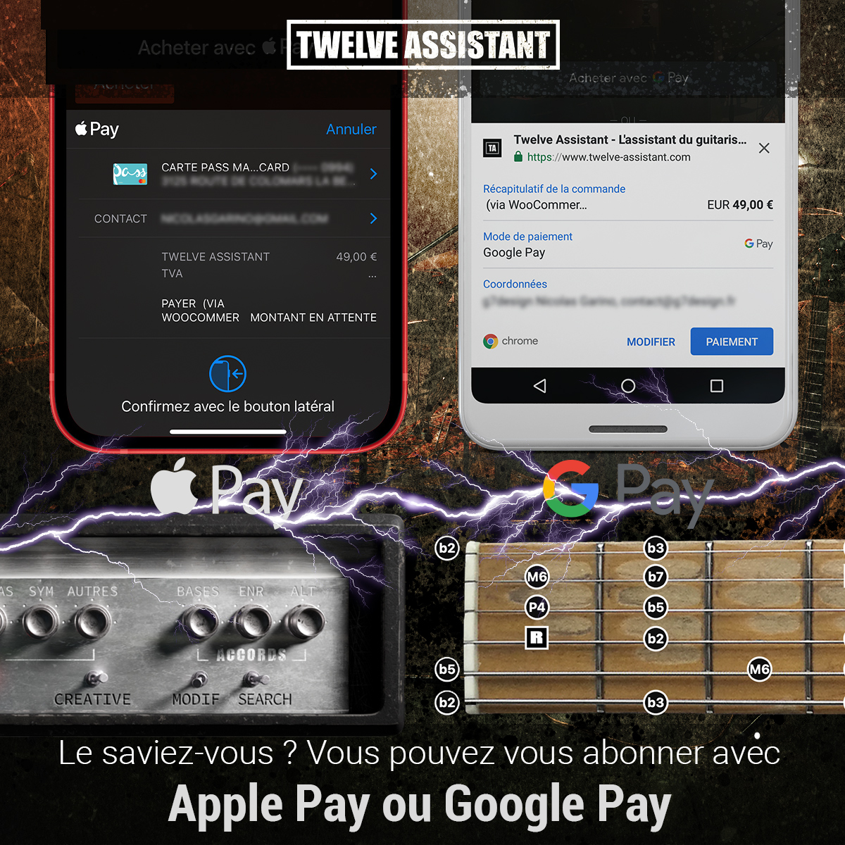 S’abonner avec Apple Pay ou Google Pay