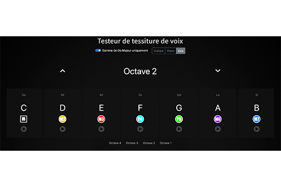 aperàu du testeur de tessitures de voix